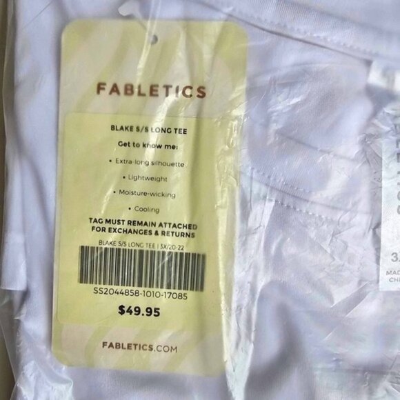 Fabletics, Women's Dry-Flex Long Tee - White. Size: 3X. NWT. - Picture 5 of 7